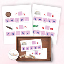 Load image into Gallery viewer, Montessori Pink Series Missing Vowels SHORT U
