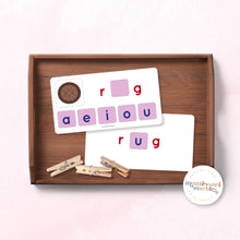 Load image into Gallery viewer, Montessori Pink Series Missing Vowels SHORT U
