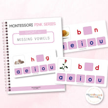 Load image into Gallery viewer, Montessori Pink Series Missing Vowels SHORT U
