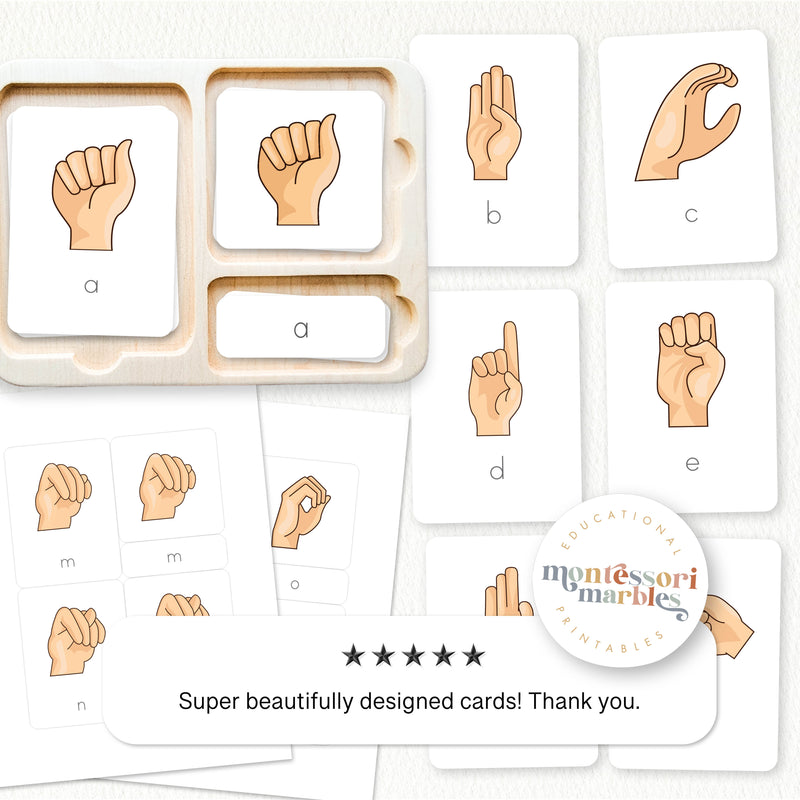 American Sign Language 3-Part Cards