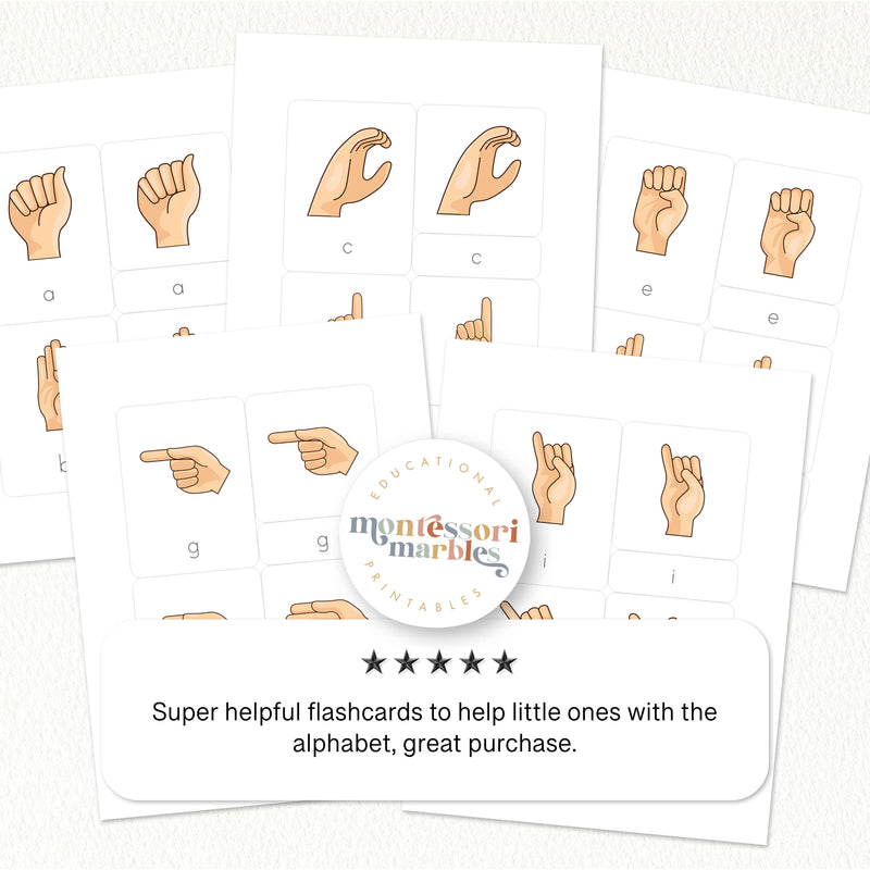 American Sign Language 3-Part Cards