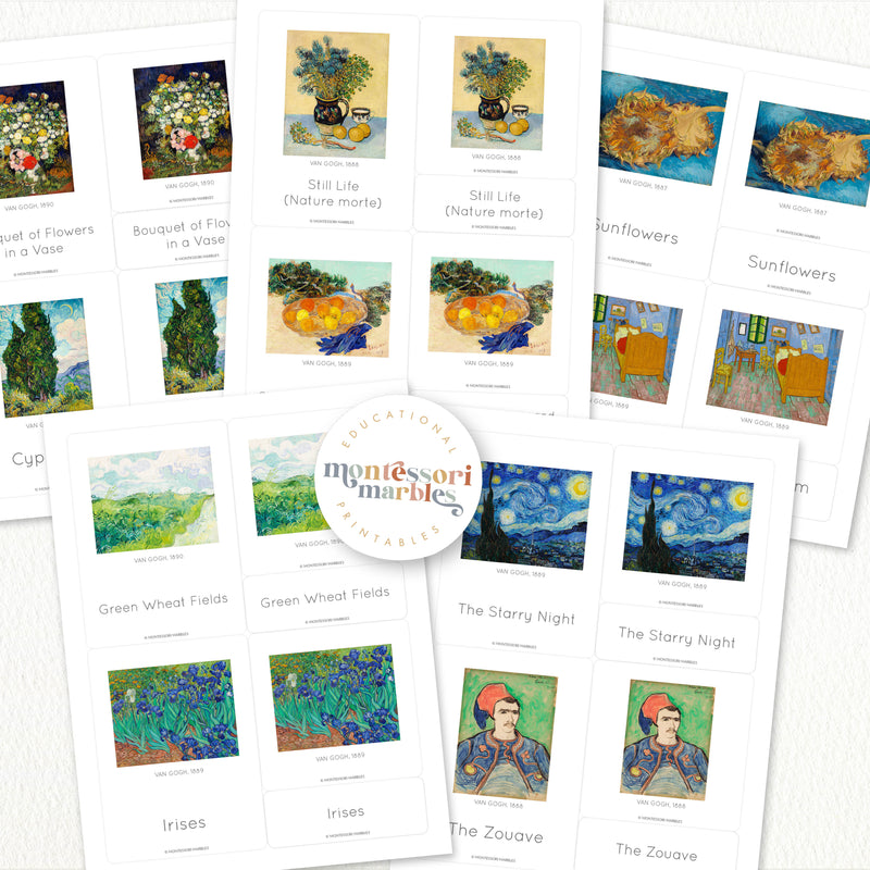 Vincent Van Gogh 3-Part Cards