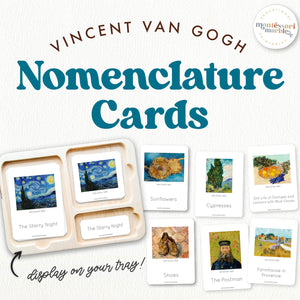 Vincent Van Gogh Montessori Nomenclature Cards