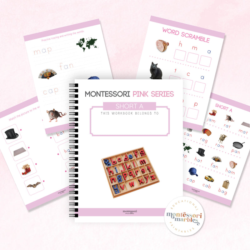 Montessori Pink Series Workbook Short A