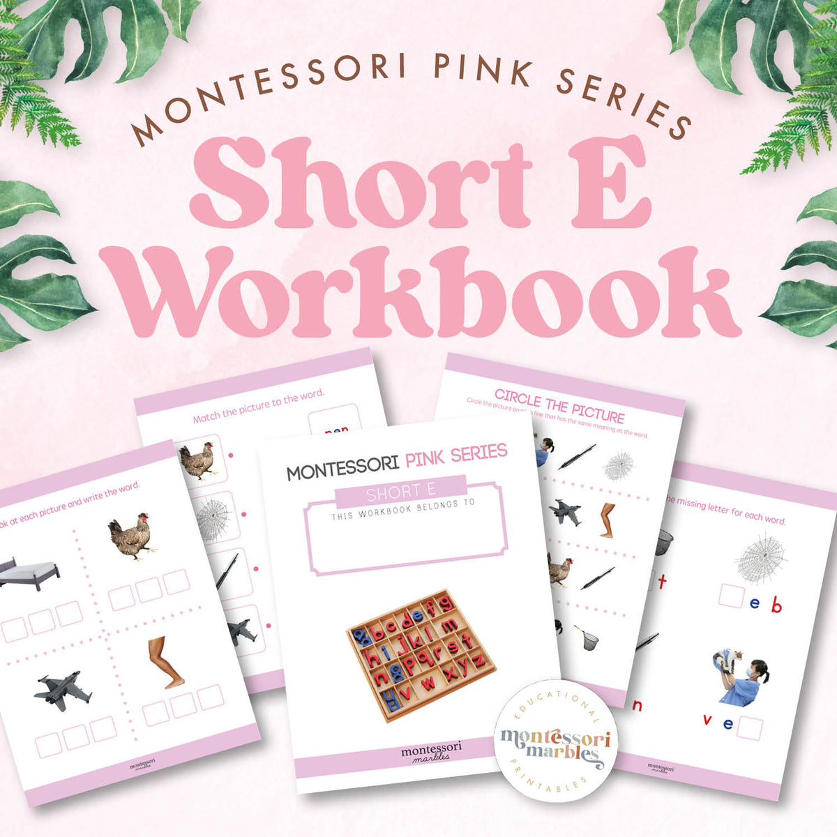 Montessori Pink Series Workbook Short E – Montessori Marbles