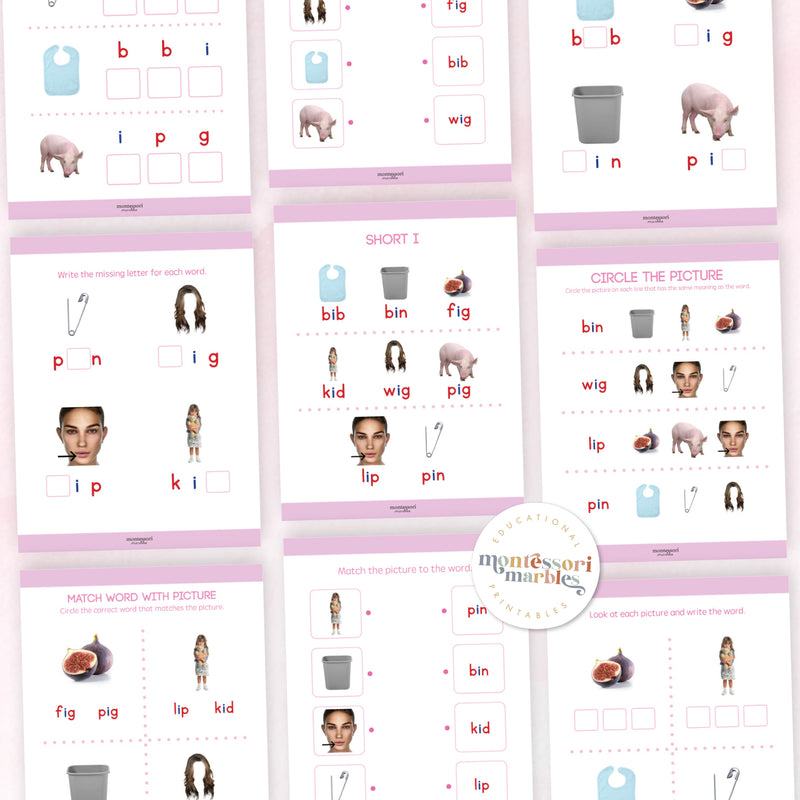 Montessori Pink Series Workbook Short I