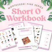 Pink Series workbook with short O sound CVC words