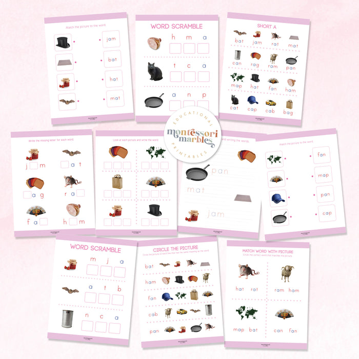 Montessori Pink Series Workbook Short O