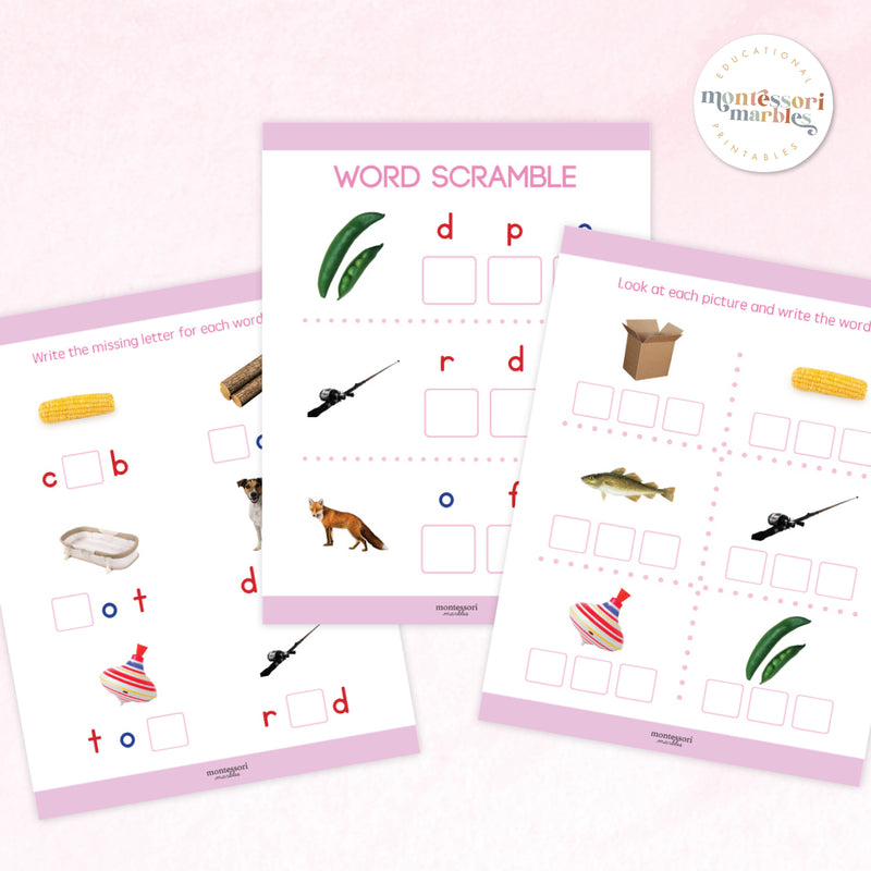 Montessori Pink Series Workbook Short O