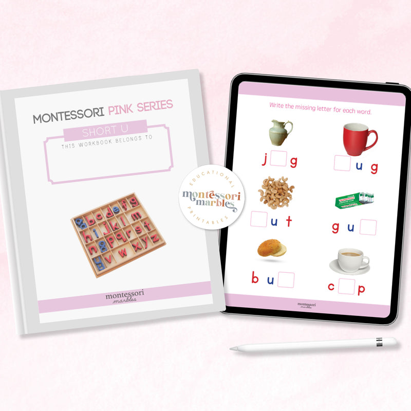 Montessori Pink Series Workbook Short U