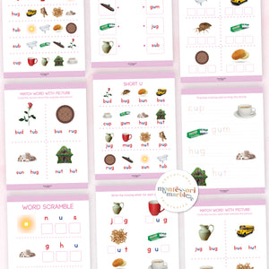 Montessori Pink Series Workbook Short U