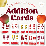 Apple-themed addition clip cards for math practice