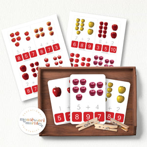 Apples Addition Clip Cards