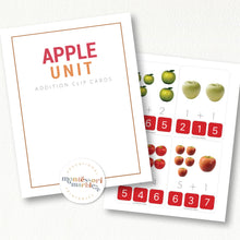 Load image into Gallery viewer, Apples Addition Clip Cards
