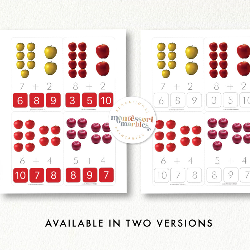 Apples Addition Clip Cards