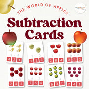 Apple subtraction clip cards for early math