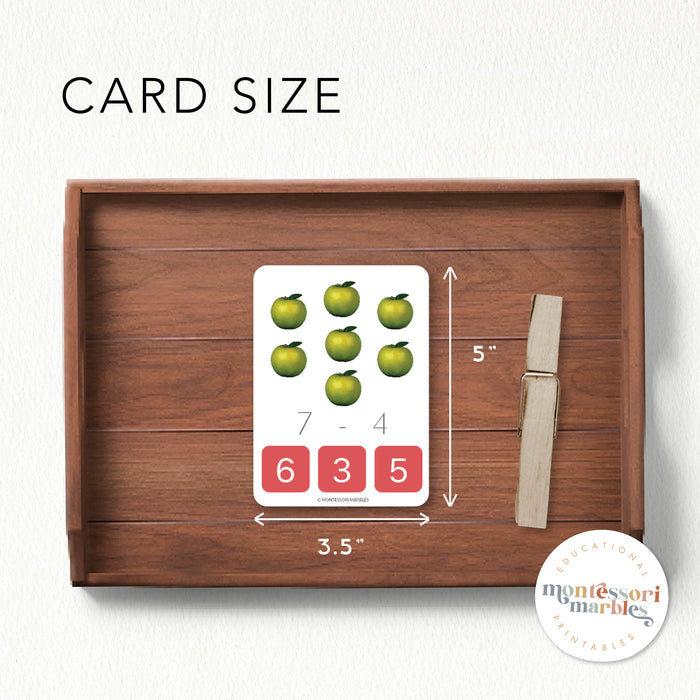 Apples Subtraction Clip Cards