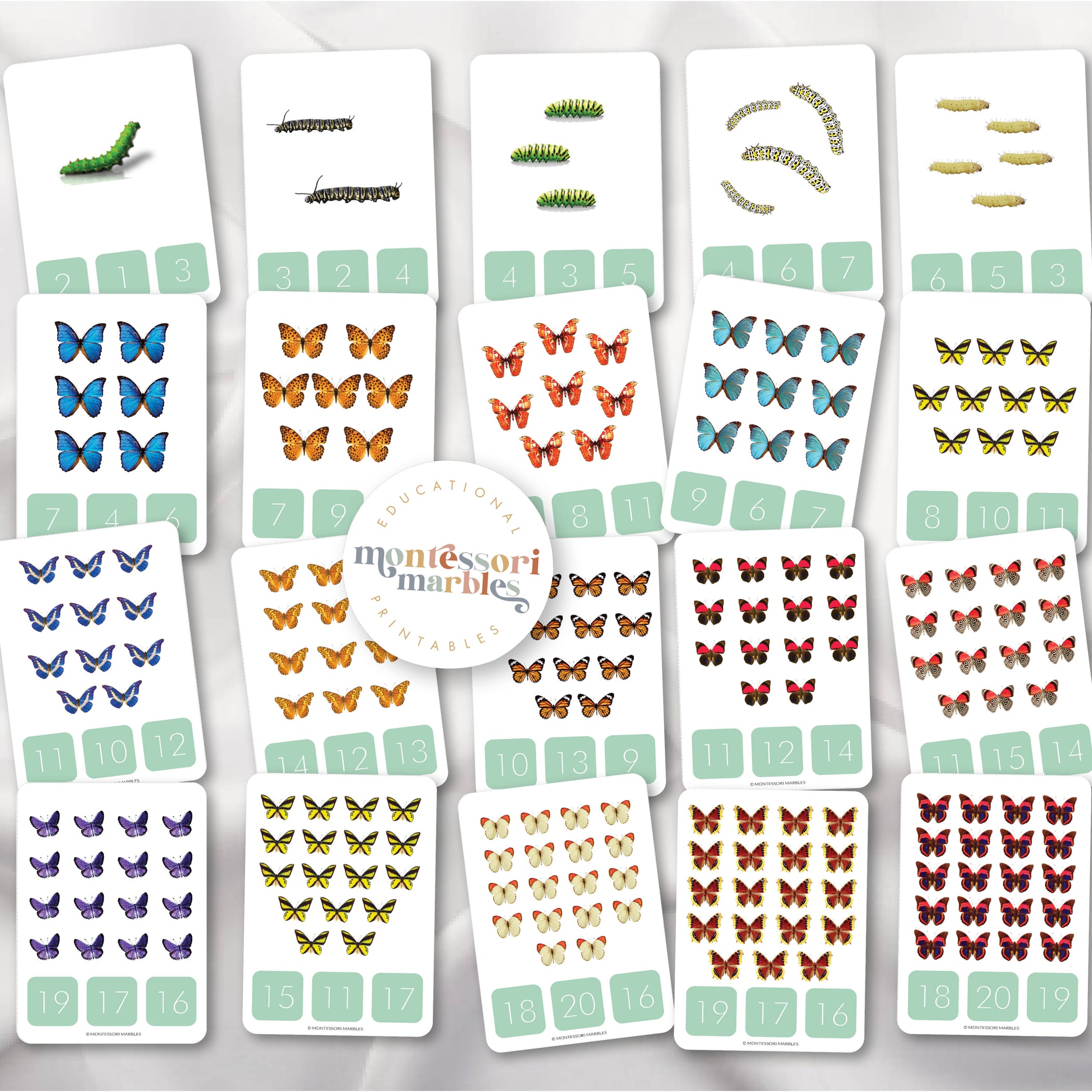 Butterfly Counting Clip Cards 1-20 | Math Activities Ages 3-5 Spring ...