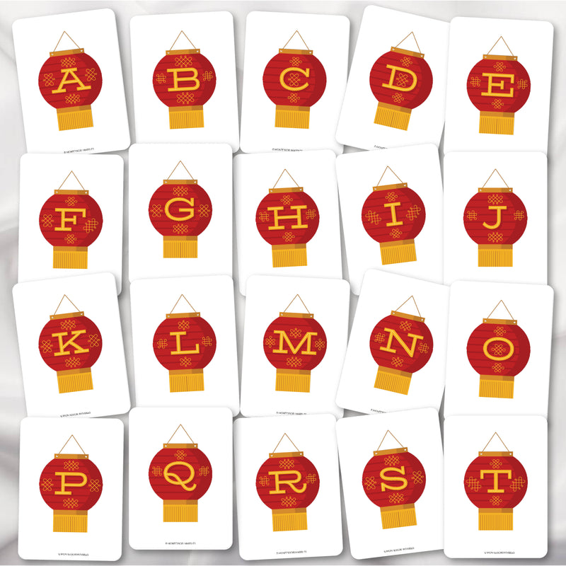 Chinese Red Lanterns Alphabet Cards