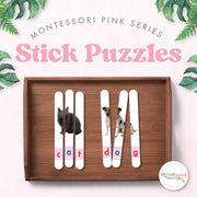 Pink Series craft stick puzzles with 60 CVC words for hands-on phonics