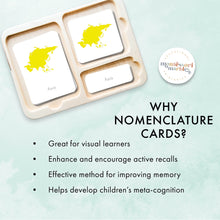 Load image into Gallery viewer, Continents Montessori Nomenclature Cards | Cursive

