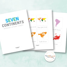 Load image into Gallery viewer, Continents Montessori Nomenclature Cards in Cursive
