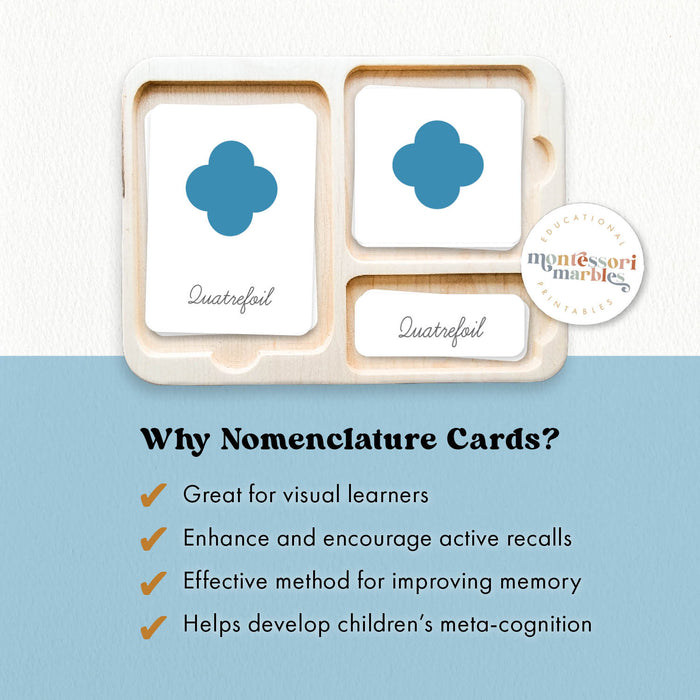 Geometric Shapes Nomenclature Cards (Cursive)