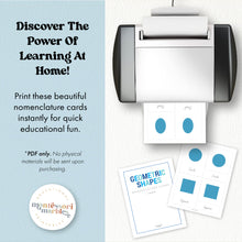 Load image into Gallery viewer, Geometric Shapes Nomenclature Cards (Cursive)
