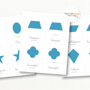 Geometric Shapes Nomenclature Cards (Cursive)