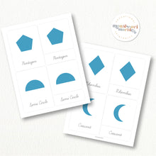 Load image into Gallery viewer, Geometric Shapes Nomenclature Cards (Cursive)
