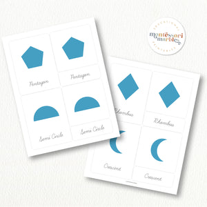 Geometric Shapes Nomenclature Cards (Cursive)