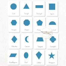 Load image into Gallery viewer, Geometric Shapes Nomenclature Cards (Cursive)
