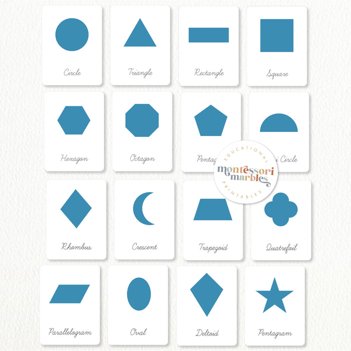 Geometric Shapes Nomenclature Cards (Cursive)