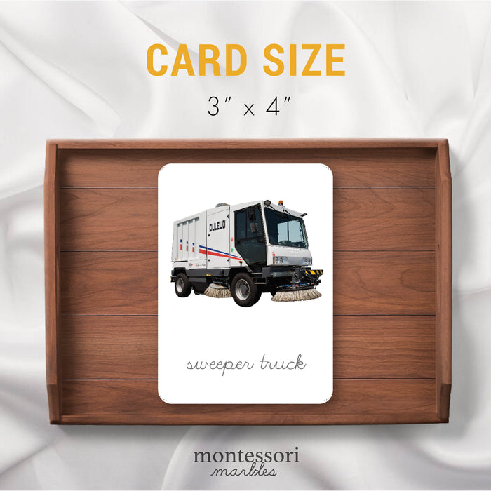 Construction Vehicles Nomenclature Cards in Cursive