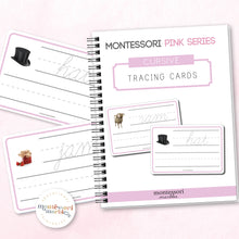 Load image into Gallery viewer, Montessori Pink Series Cursive Tracing Cards
