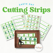 Earth Day cutting strips for fine motor skills—environmental awareness practice, ages 3-6