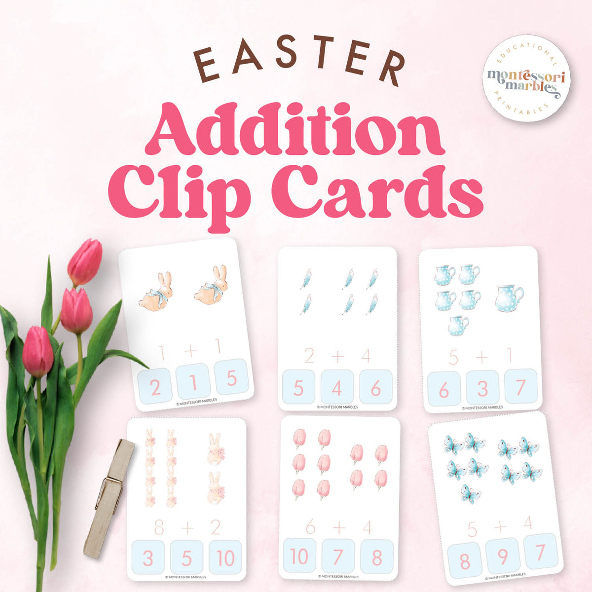 Easter Addition Clip Cards | 16 Math Sums to 18 Ages 5-7 PDF ...