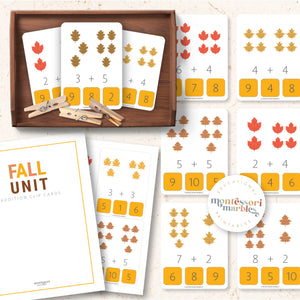 Fall Addition Clip Cards