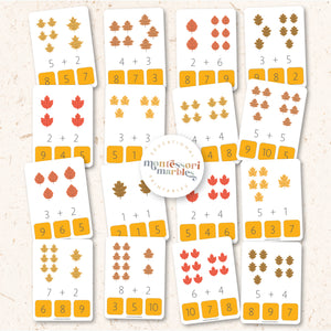 Fall Addition Clip Cards