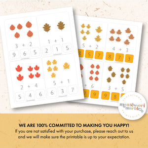 Fall Addition Clip Cards