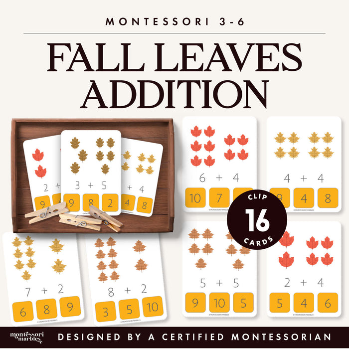 Fall Addition Clip Cards