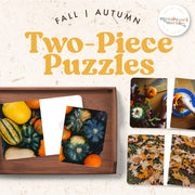 Fall-themed picture completion puzzles — ages 3-6