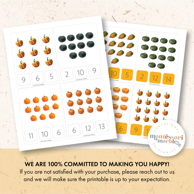 Fall Pumpkin Counting 1 to 20