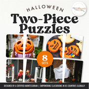 Halloween two-piece picture puzzles for visual matching practice