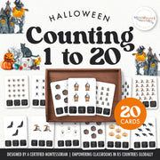 Halloween counting clip cards for number recognition practice