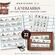 Landmark cutting strips for fine motor development — ages 3-6