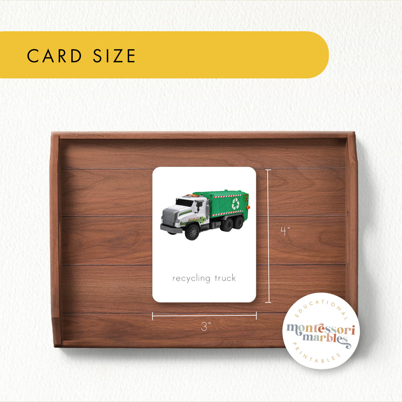 Construction & Emergency Vehicles Nomenclature Cards