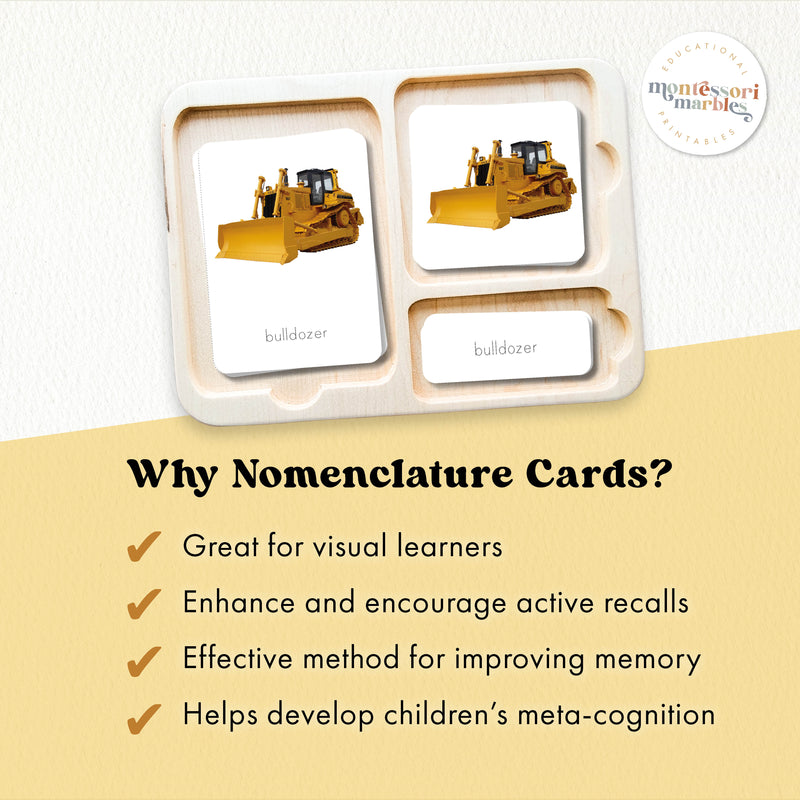 Construction & Emergency Vehicles Nomenclature Cards