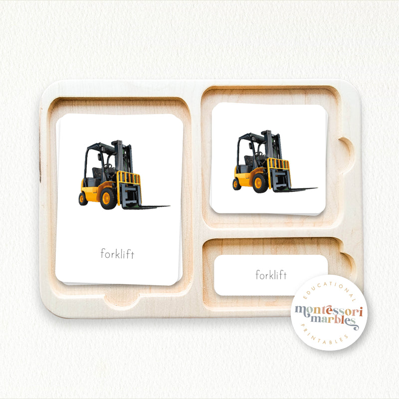 Construction & Emergency Vehicles Nomenclature Cards