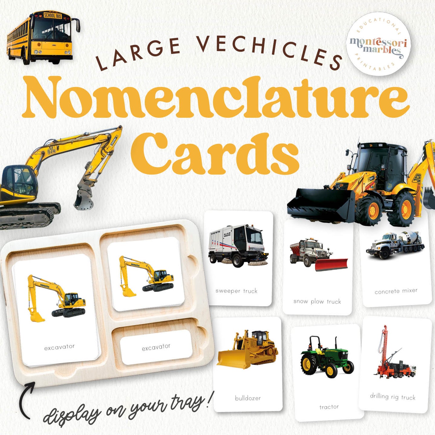 Construction Vehicles Nomenclature Cards